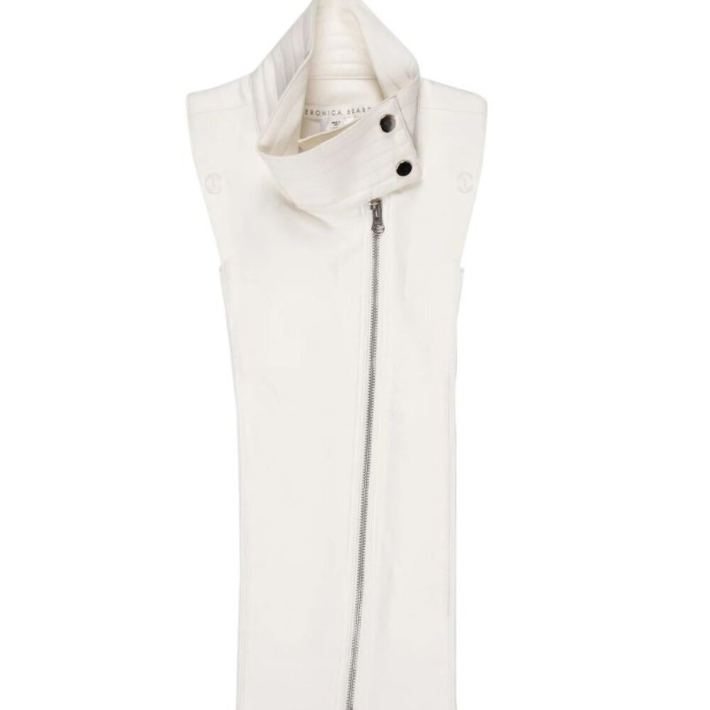 Veronica Beard Ivory High-Collar Vest